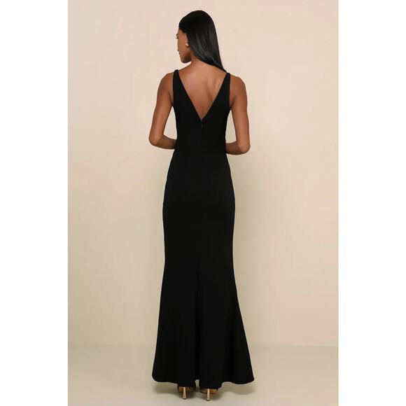 NWOT Lulus Melora Black Sleeveless Maxi Dress Wedding Holiday Banquet Size S - Picture 3 of 7